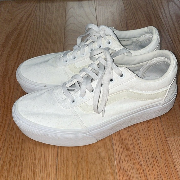 Vans Shoes - White Platform Old Skool Vans